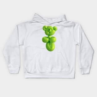 Teddy bear balloon in green Kids Hoodie